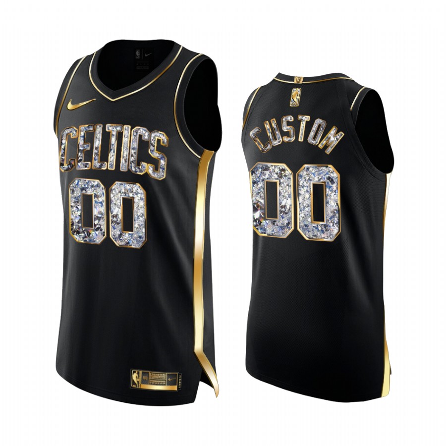 Boston Celtics Custom Black Diamond Edition Jersey 2022 NBA Playoffs #00