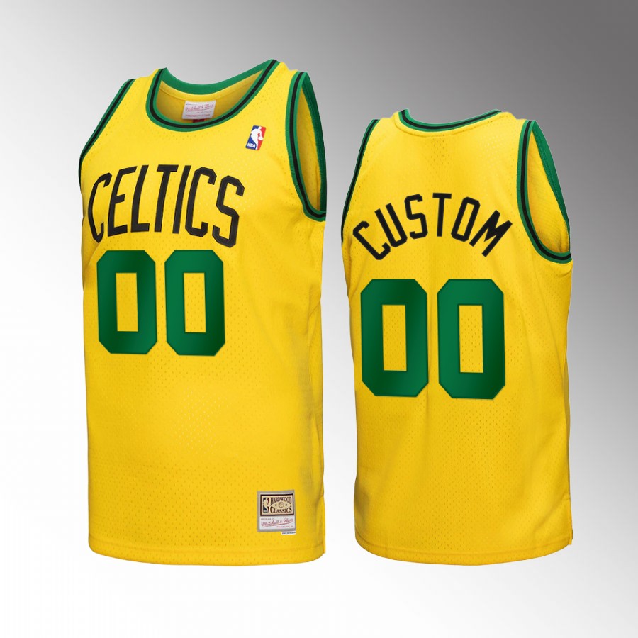 Boston Celtics Custom Gold Reload 3.0 Men Jersey Mitchell Ness