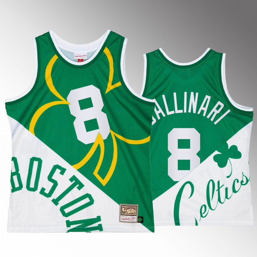 Boston Celtics Danilo Gallinari Big Face 5.0 Men's Tank Top Two-Tone Fashion White Green Jersey Shirt