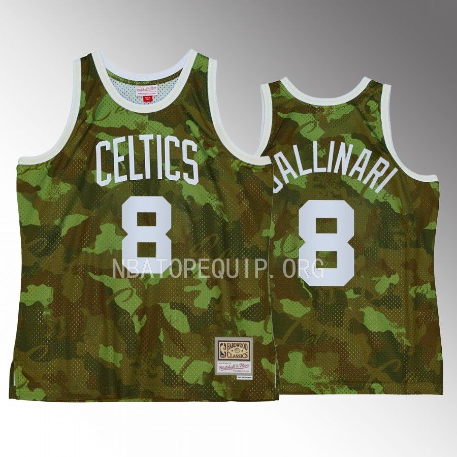 Boston Celtics Danilo Gallinari Green Ghost Camo Men Jersey Hardwood Classics