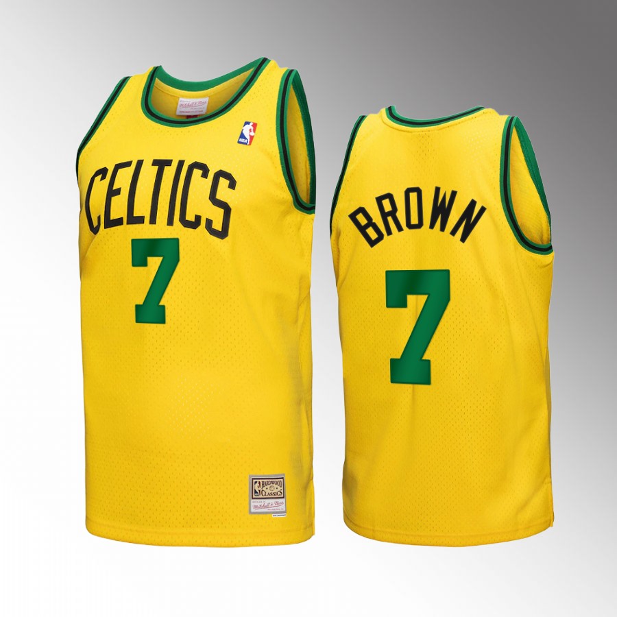 Boston Celtics Jaylen Brown Gold Reload 3.0 Men Jersey Mitchell Ness