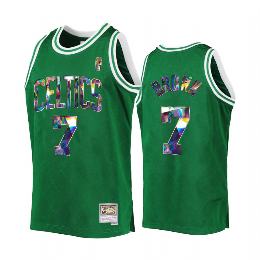 Boston Celtics Jaylen Brown Green NBA 75th Diamond Anniversary Men Jersey Throwback