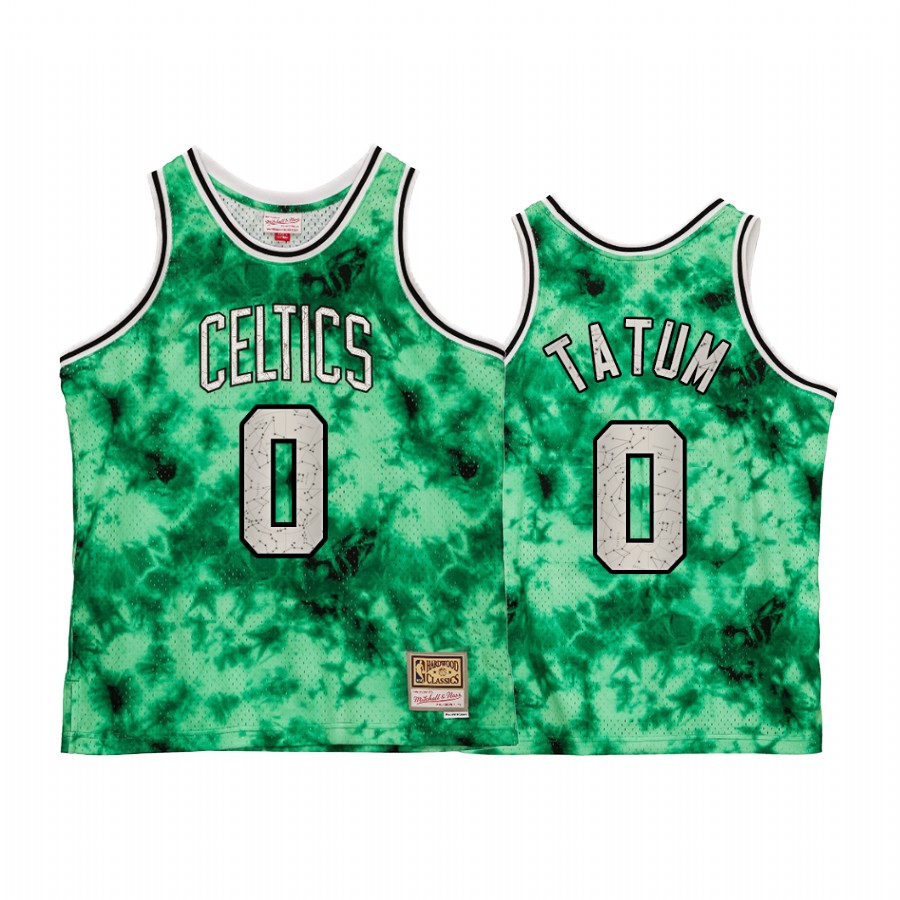 Boston Celtics Jayson Tatum Galaxy Constellation Jersey Men Green Vintage