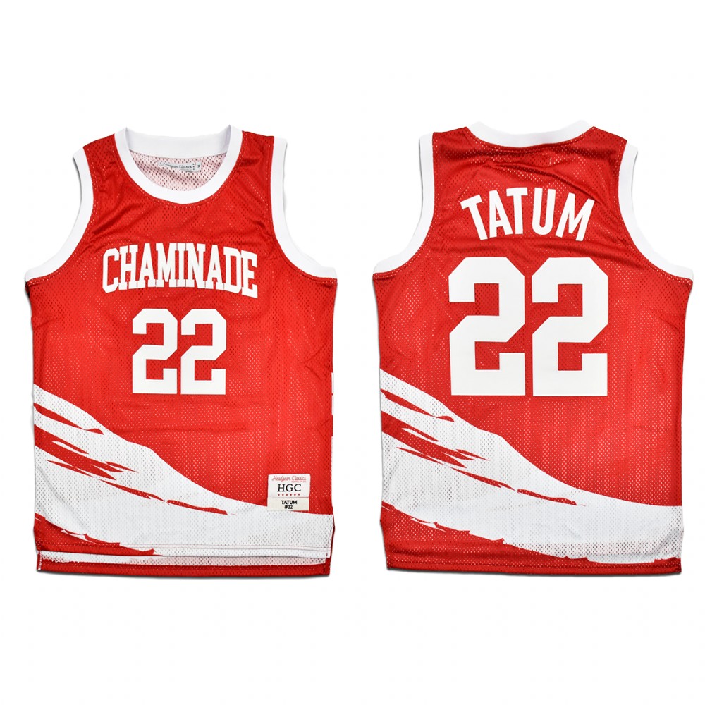 Boston Celtics Jayson Tatum Red Alternate Chaminade High School  Jersey