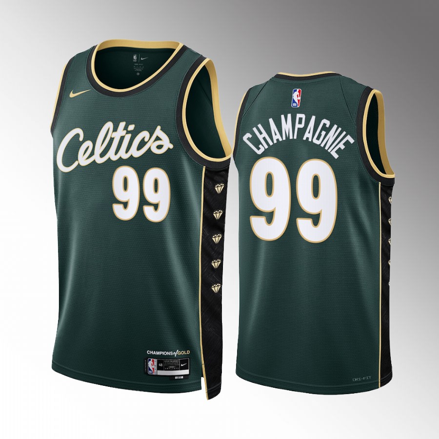 Boston Celtics Justin Champagnie 2022-23 City Edition Green #99 Jersey Swingman