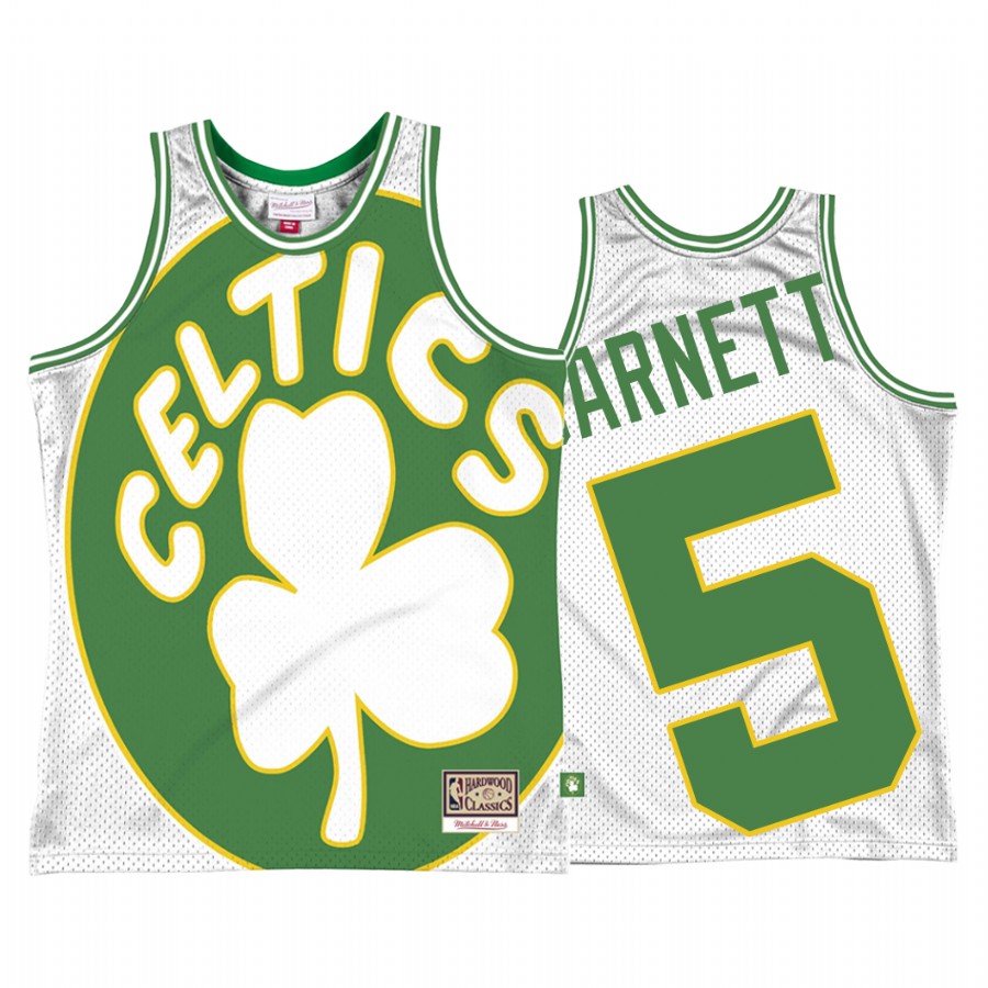 Boston Celtics Kevin Garnett #5 White Big Face 2.0 Jersey