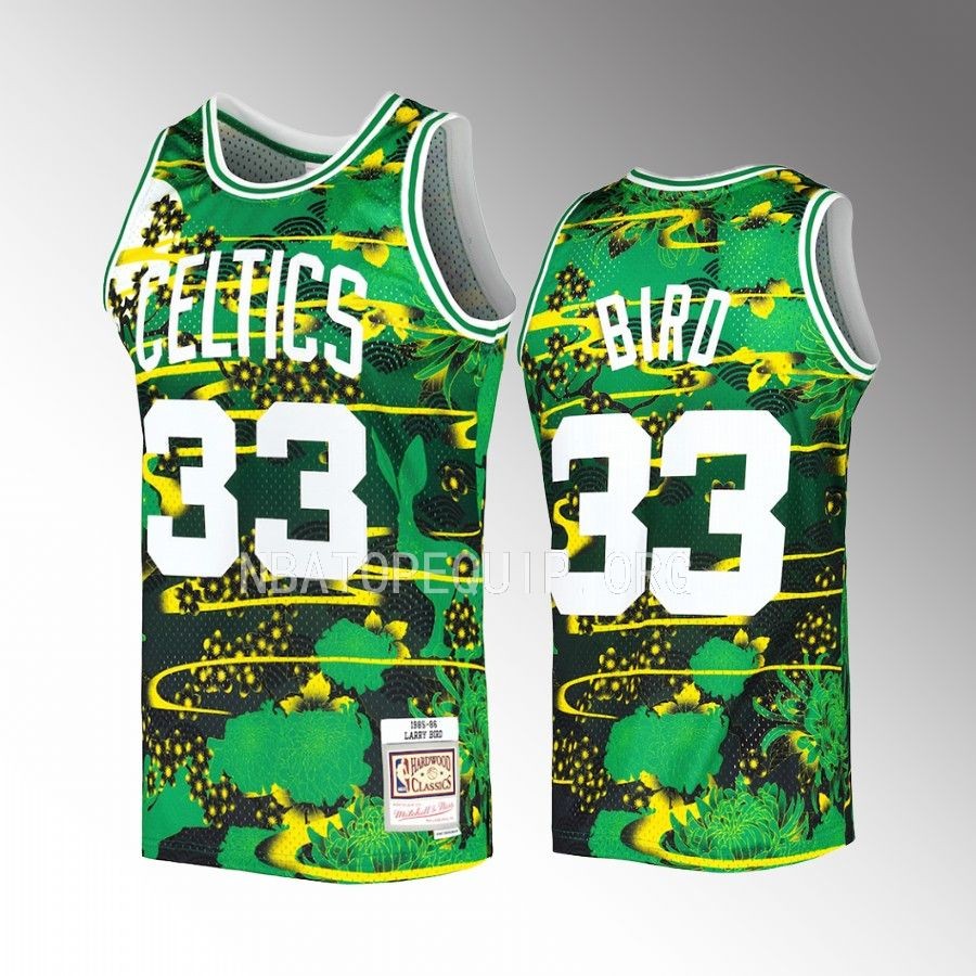 Boston Celtics Larry Bird Lunar New Year #33 Green Personalized Jersey