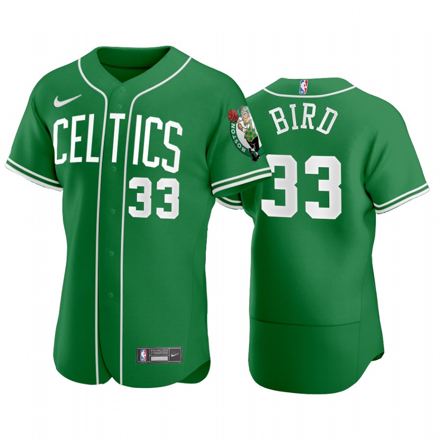 Boston Celtics Larry Bird NBA X MLB Crossover Edition Baseball Jersey Shirts