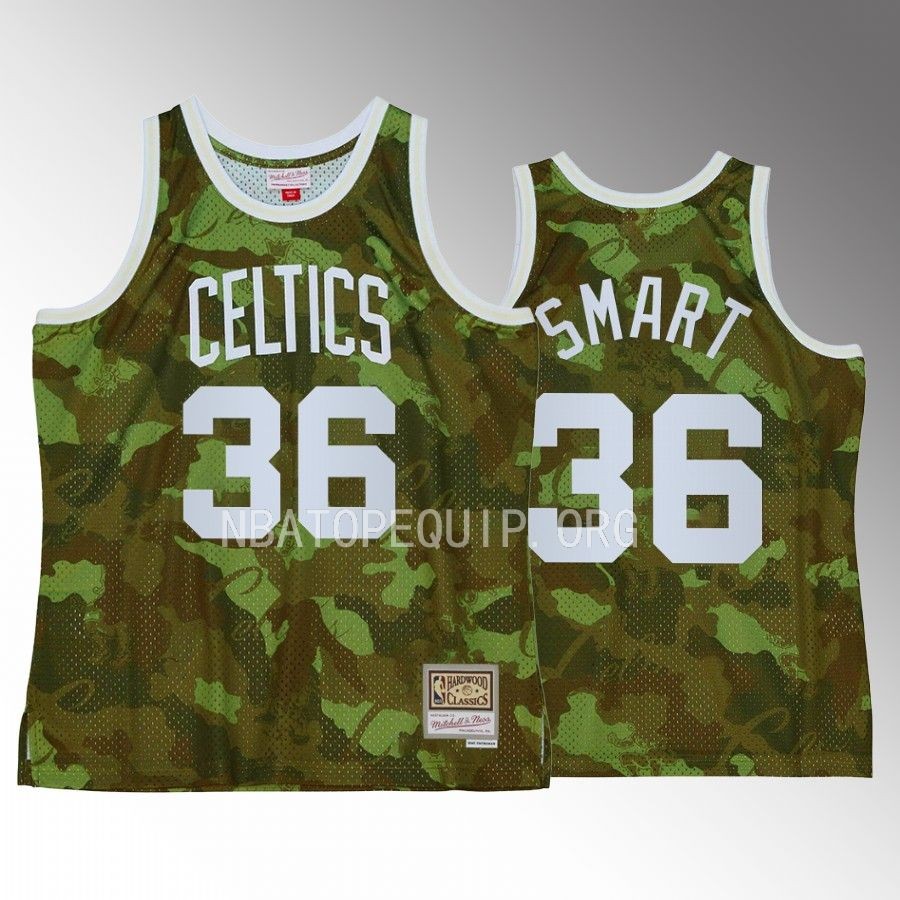 Boston Celtics Marcus Smart Green Ghost Camo Men Jersey Hardwood Classics