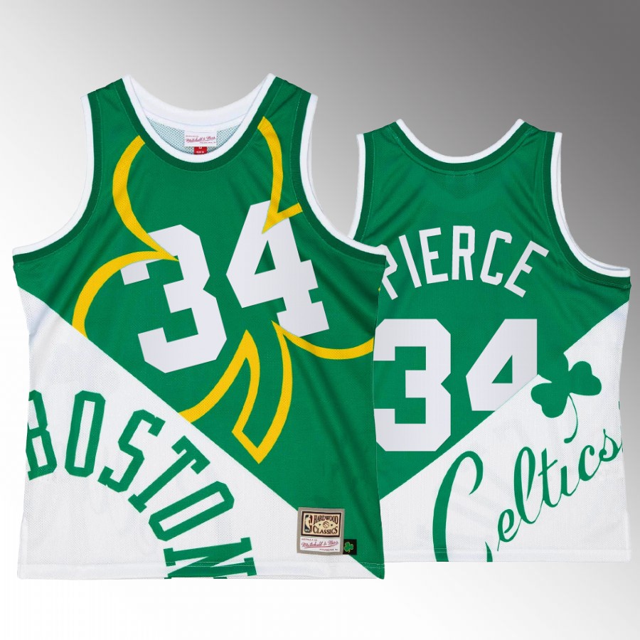 Boston Celtics Paul Pierce Big Face 5.0 Men's Tank Top Two-Tone Fashion White Green Jersey Shirt