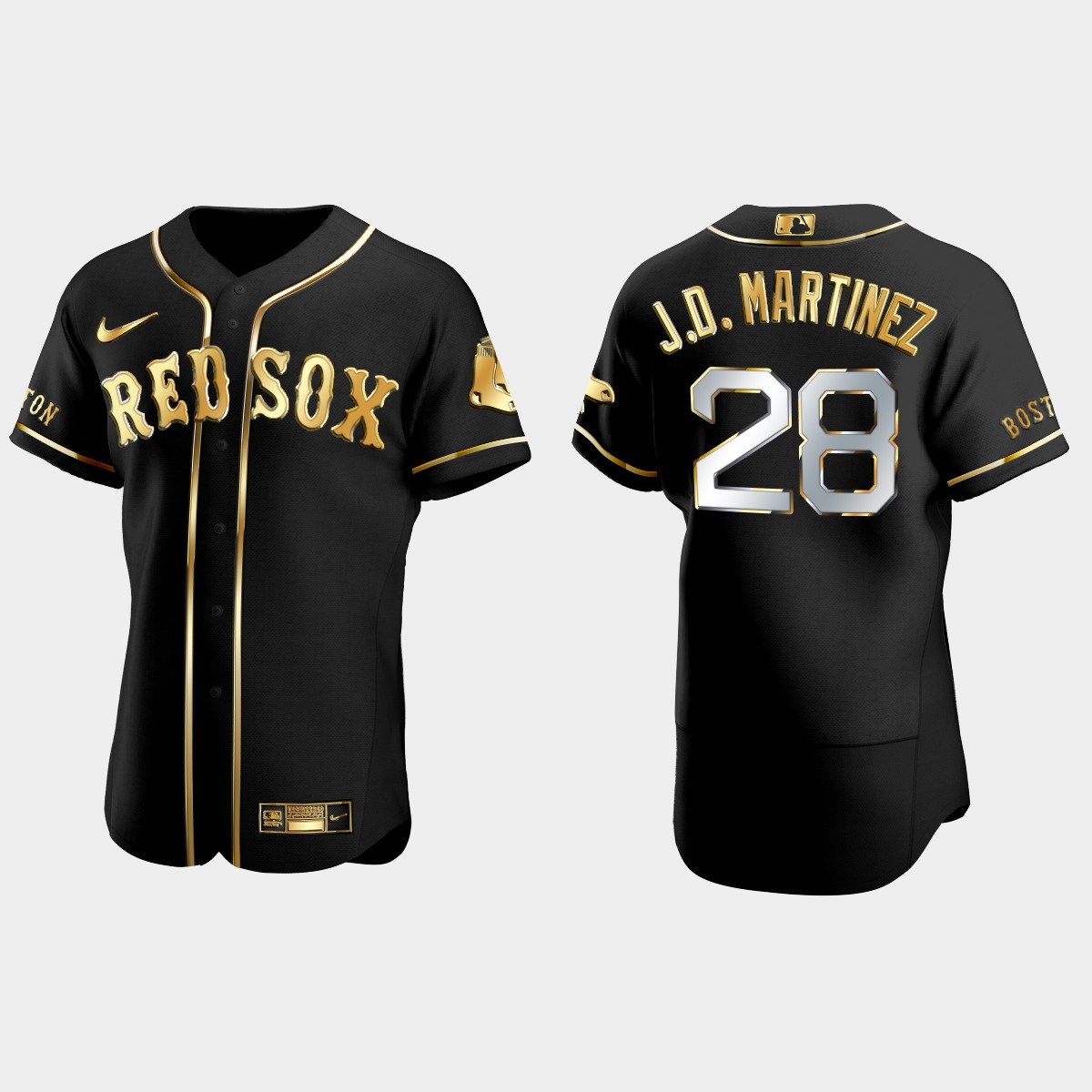 Boston Red Sox #28 J.D. Martinez Golden Edition Jersey - Black