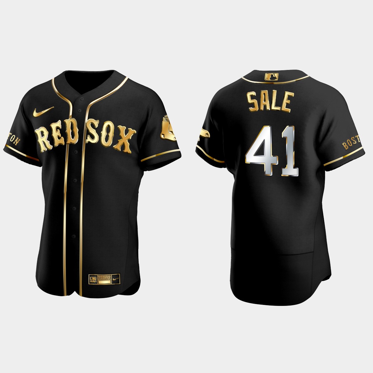 Boston Red Sox #41 Chris Sale Golden Edition Jersey - Black