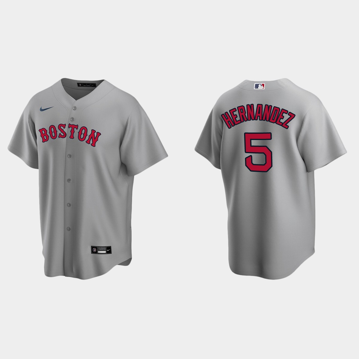 Boston Red Sox #5 Enrique Hernandez Road Jersey - Gray