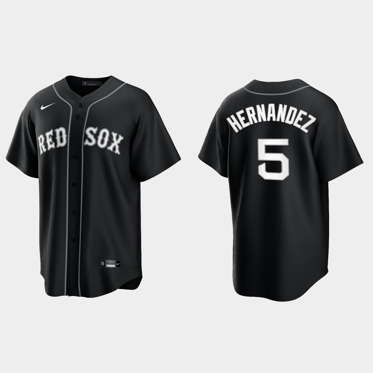 Boston Red Sox Enrique Hernandez 2021 All Black Fashion Jersey - Black White