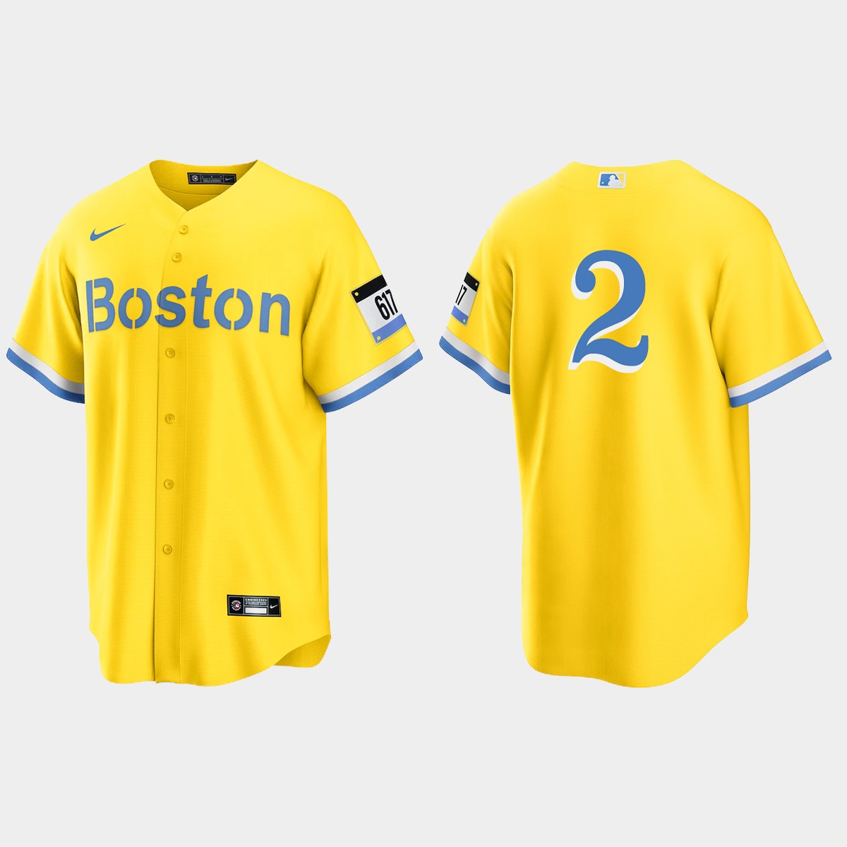 Boston Red Sox Justin Turner City Connect Jersey - Gold Light Blue