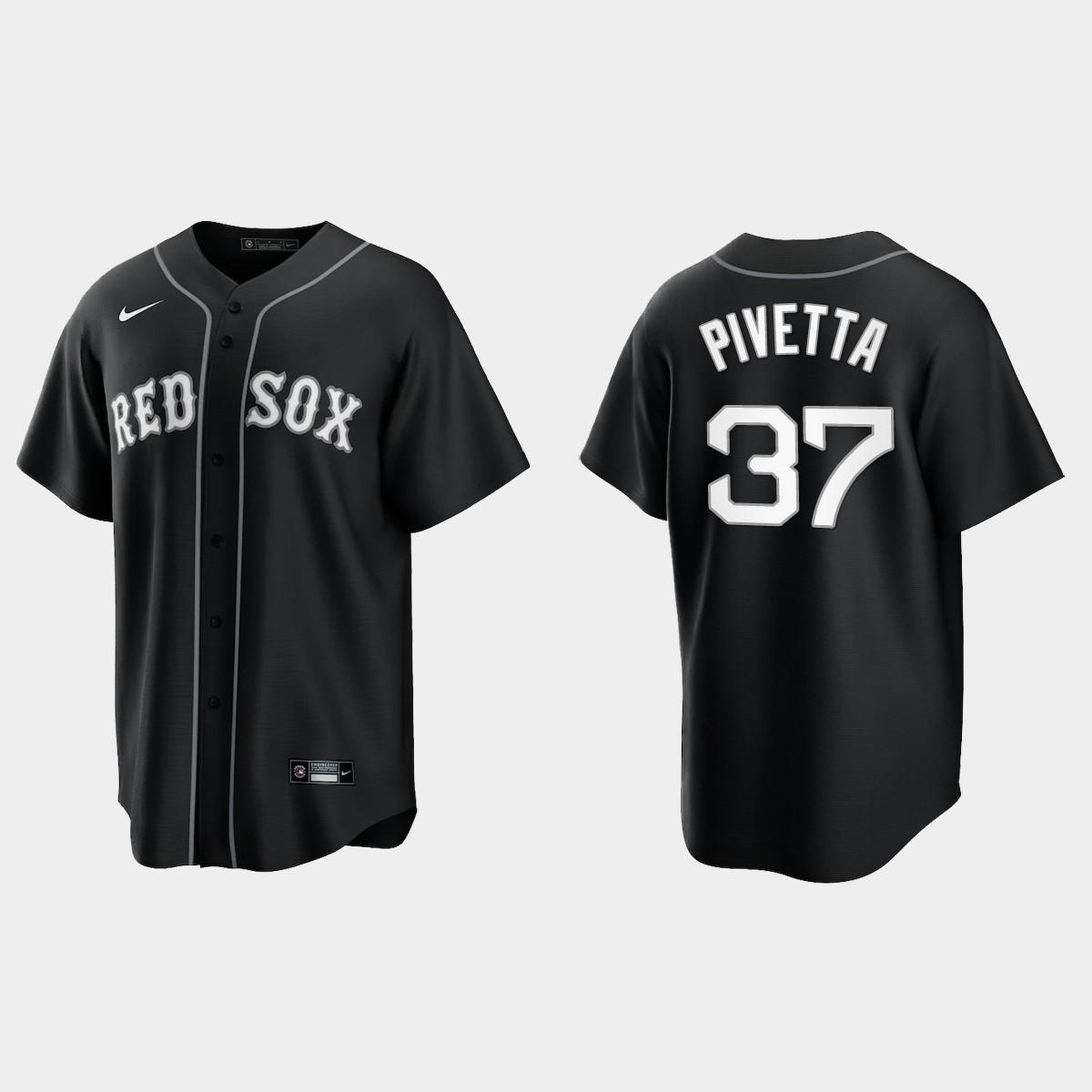 Boston Red Sox Nick Pivetta 2021 All Black Fashion Jersey - Black White