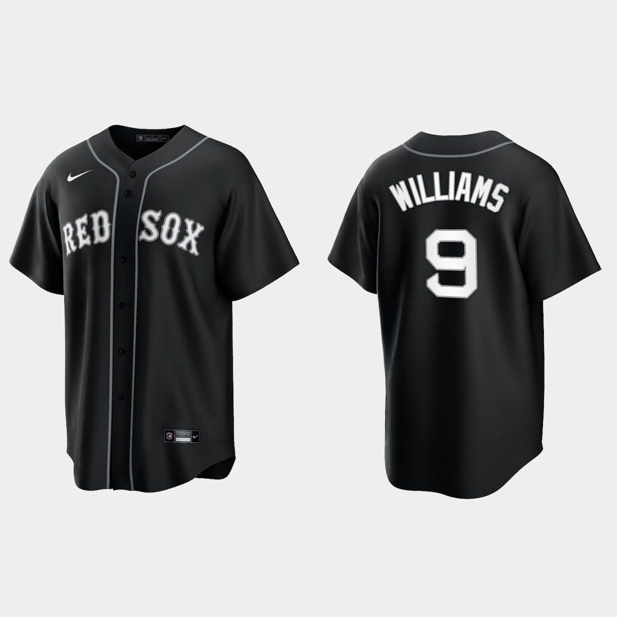 Boston Red Sox Ted Williams 2021 All Black Fashion Jersey - Black White