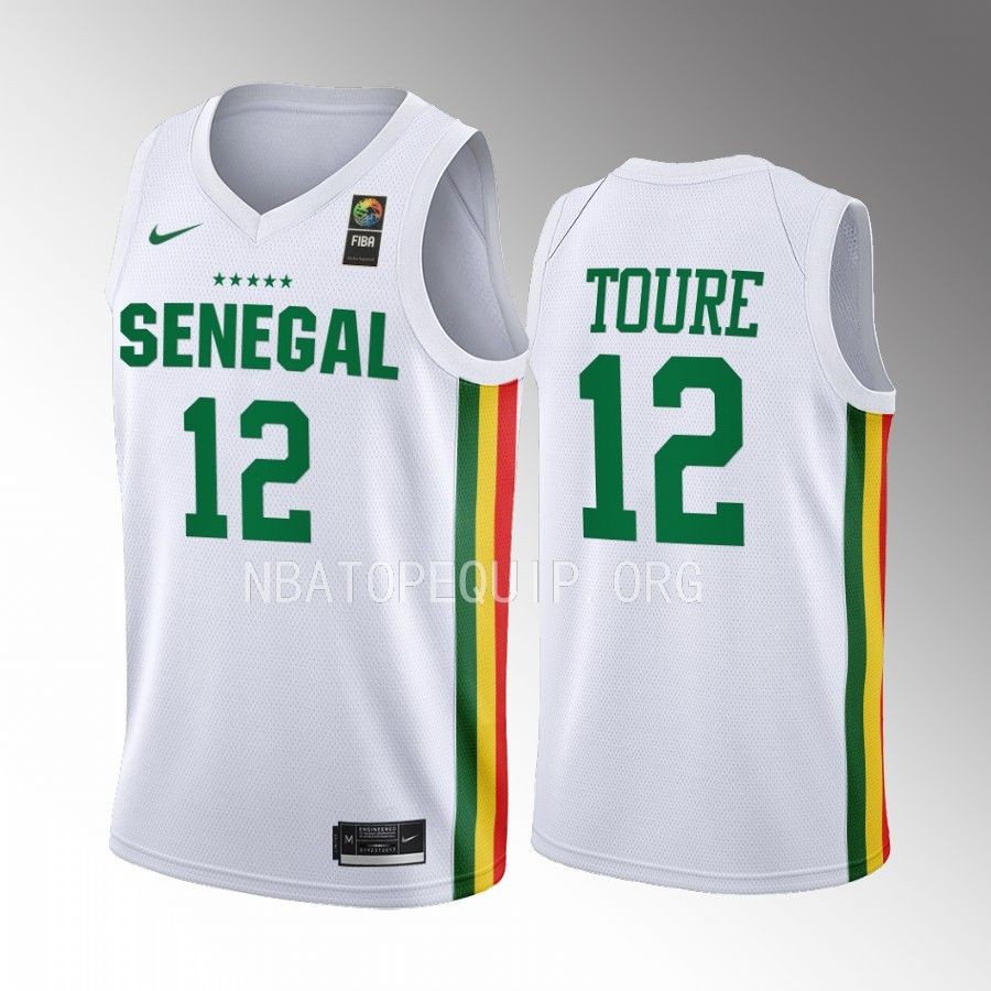 Boubacar Toure Senegal FIBA  World Cup White Jersey Home #12