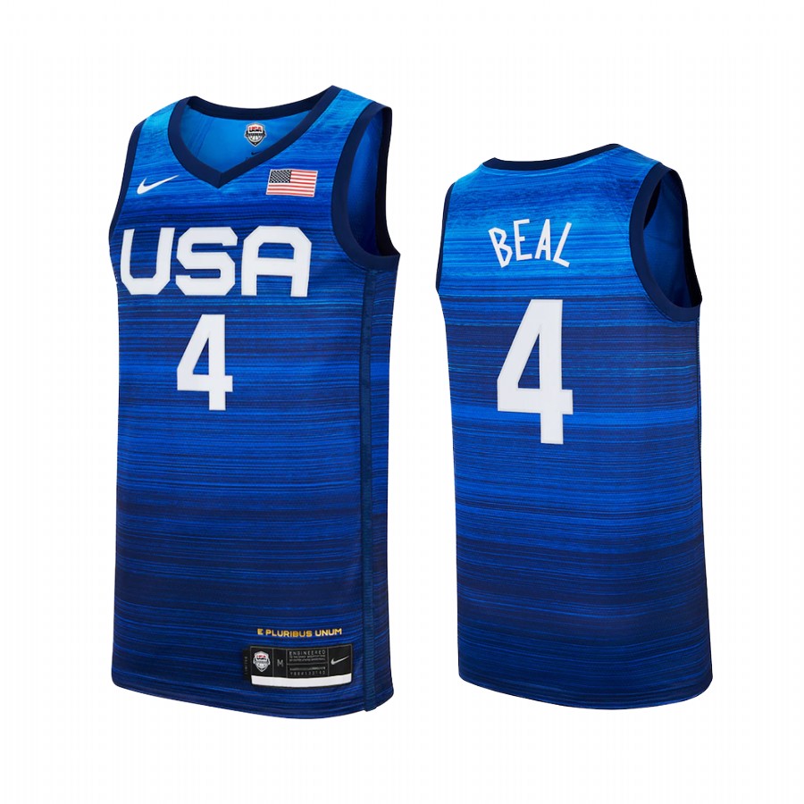 Bradley Beal USA  #4 Blue Tokyo Olympics 2021 Away Jersey
