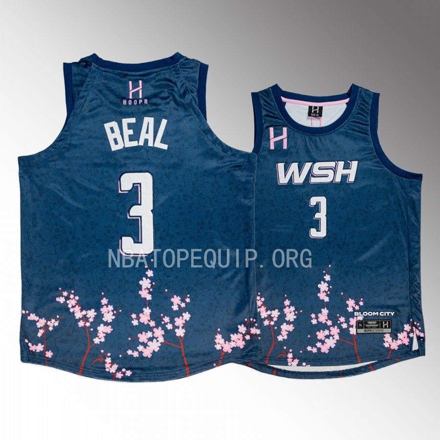 Bradley Beal Washington Wizards Navy #3 Jersey Bloom City Fashion Fit