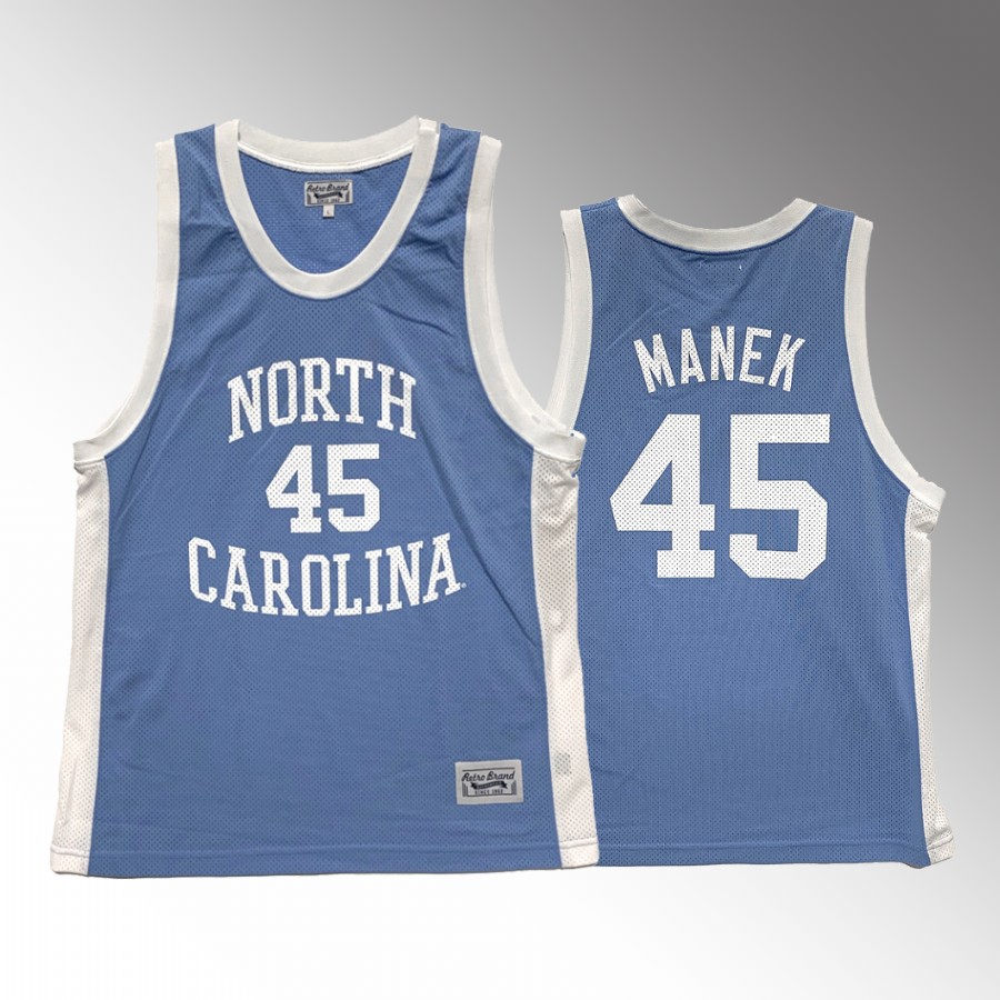 Brady Manek UNC Tar Heels Blue Jersey Hardwood Classics