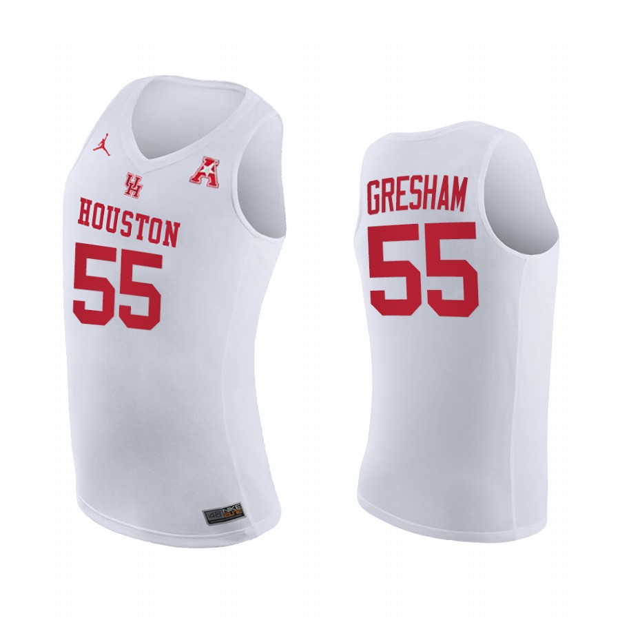 Brison Gresham Houston Cougars White Jersey Home 2021 March Madness