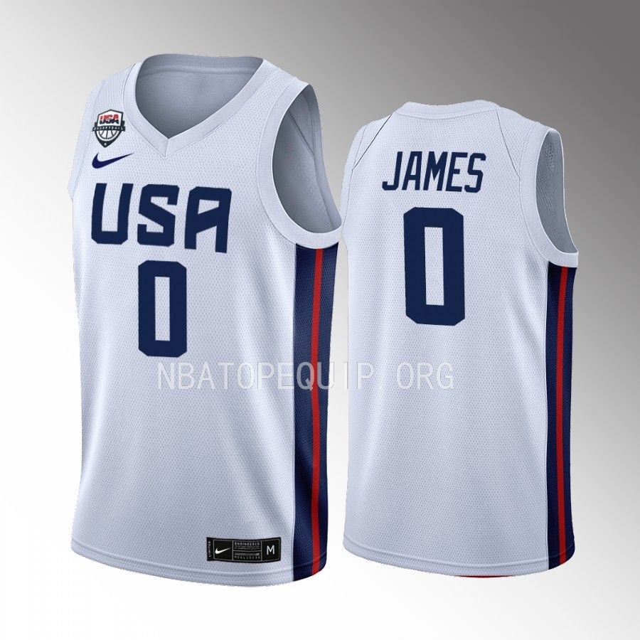 Bronny James #0 USA  2023 Hoop Summit White Jersey