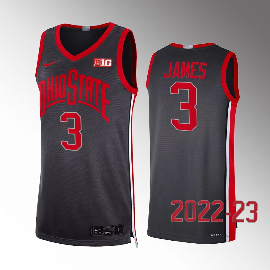 Bronny James Ohio State Buckeyes Black Jersey 2022-23 Alumni Limited