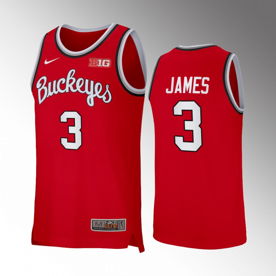 Bronny James Ohio State Buckeyes Red Jersey 2022-23 Retro