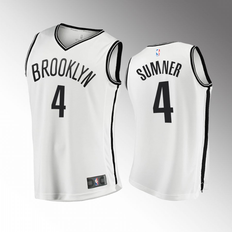 Brooklyn Nets #4 Edmond Sumner Association Jersey 2022-23  White