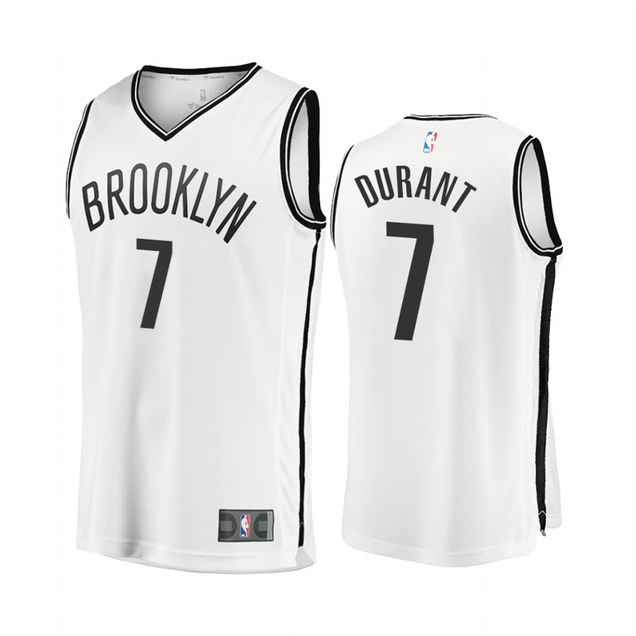 Brooklyn Nets #7 Kevin Durant Jersey 2020-21  White Association Edition