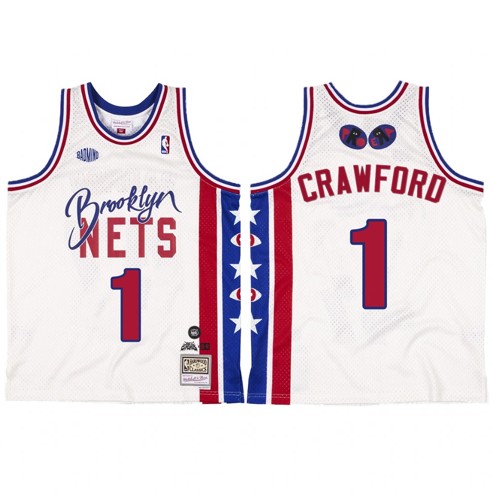 Brooklyn Nets BR Remix Jamal Crawford #1 White Jersey
