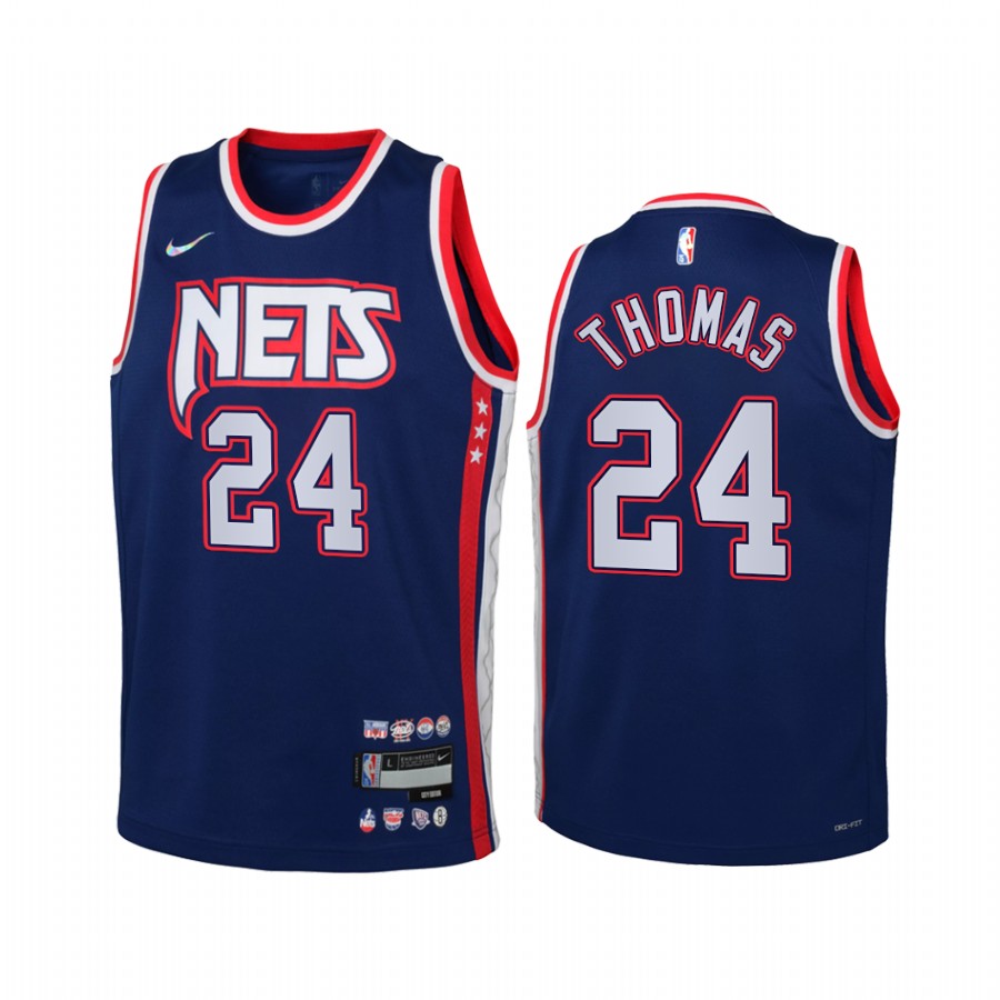 Brooklyn Nets Cameron Thomas City Edition Blue Youth Jersey NBA 75th Season #24