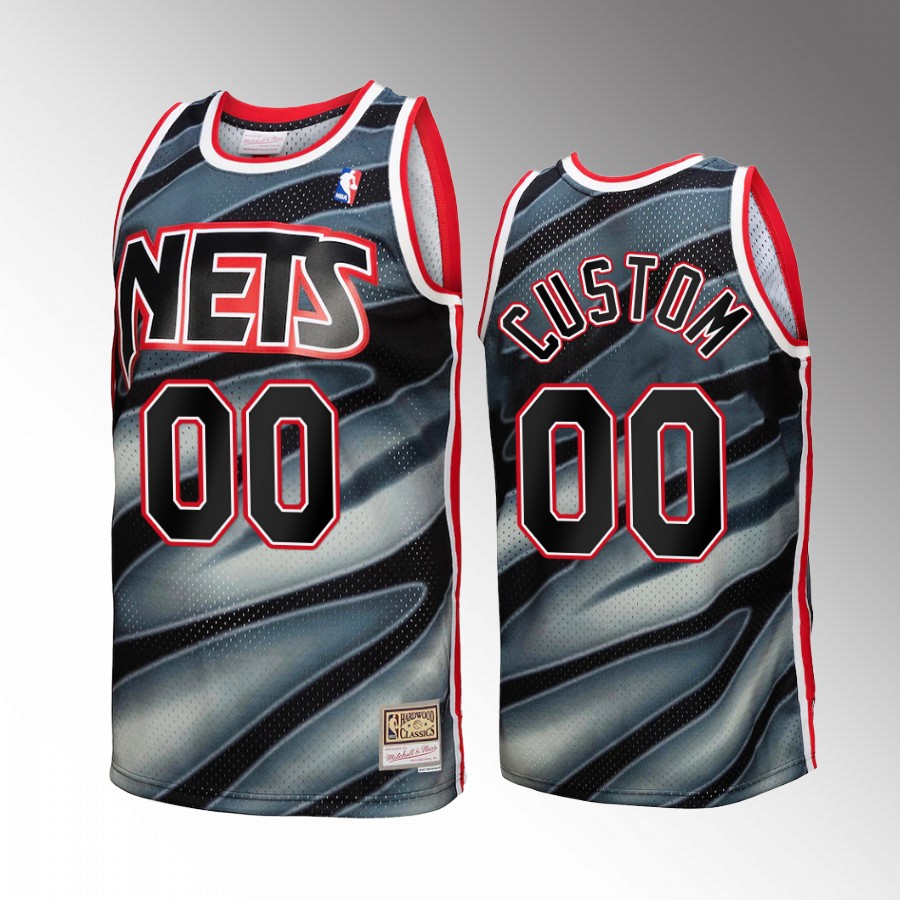 Brooklyn Nets Custom Black Reload 3.0 Men Jersey Hardwood Classics