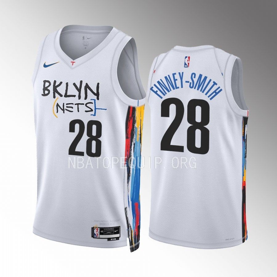 Brooklyn Nets Dorian Finney-Smith 2022-23 City Edition White #28 Jersey Swingman