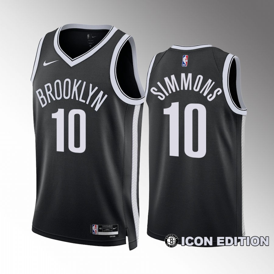 Brooklyn Nets Icon Edition Ben Simmons Black #10 Jersey 2022-23 Swingman