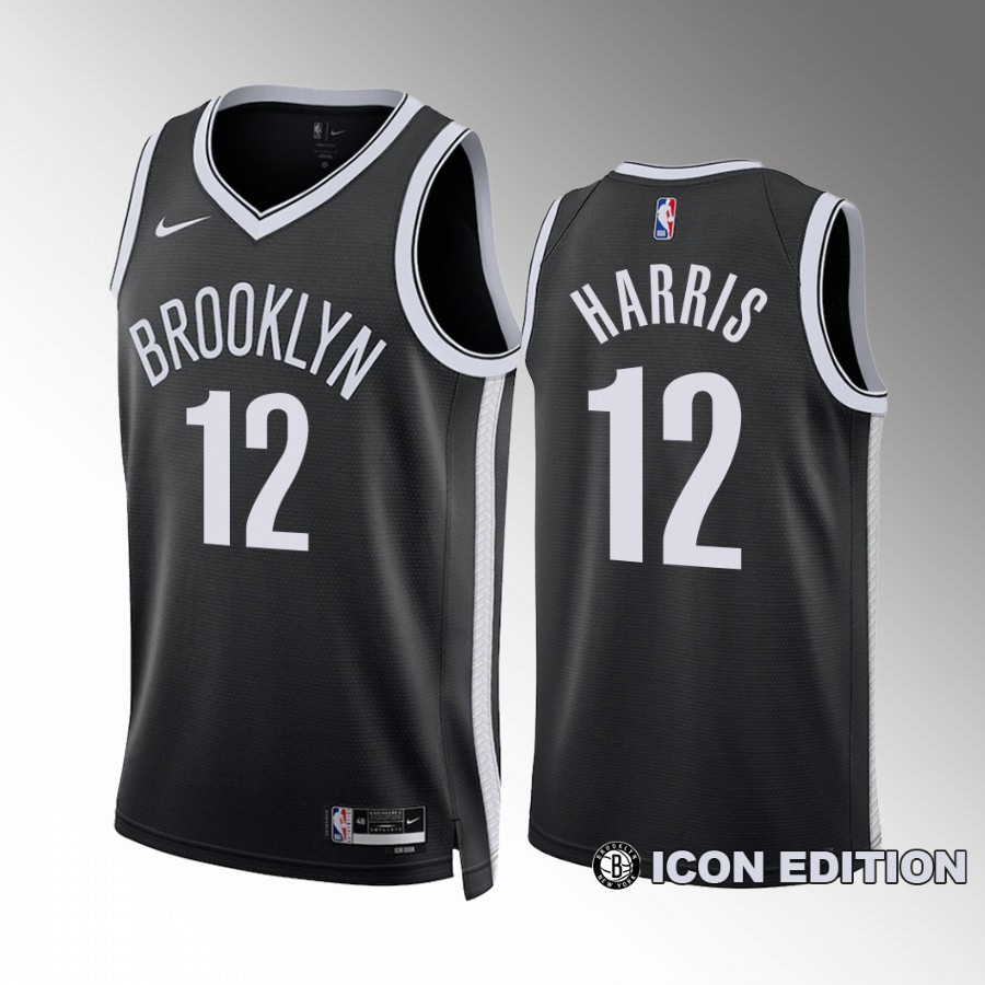 Brooklyn Nets Icon Edition Joe Harris Black #12 Jersey 2022-23 Swingman