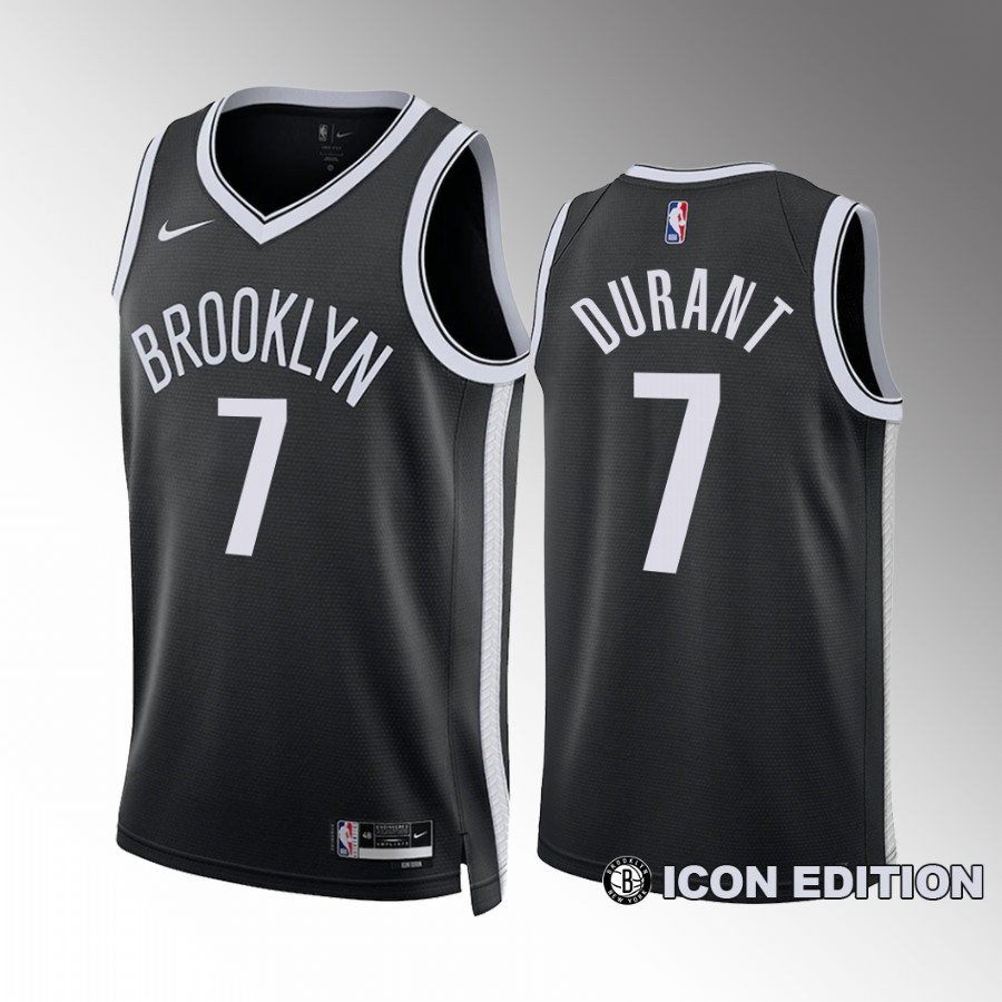 Brooklyn Nets Icon Edition Kevin Durant Black #7 Jersey 2022-23 Swingman