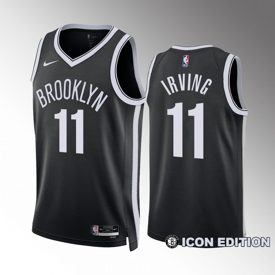 Brooklyn Nets Icon Edition Kyrie Irving Black #11 Jersey 2022-23 Swingman