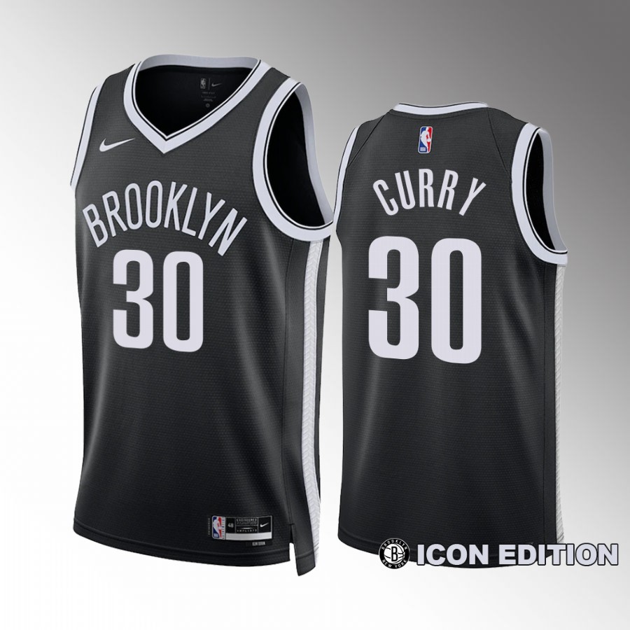 Brooklyn Nets Icon Edition Seth Curry Black #30 Jersey 2022-23 Swingman