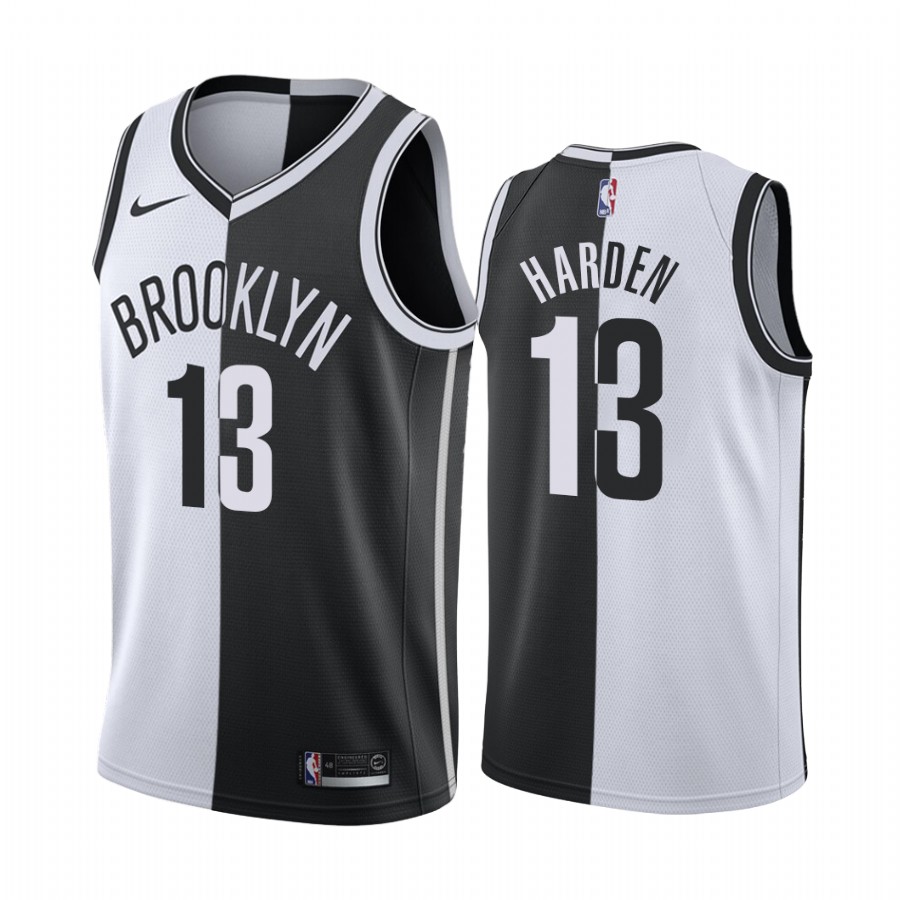 Brooklyn Nets James Harden #13 Black White Split Jersey Special Edition