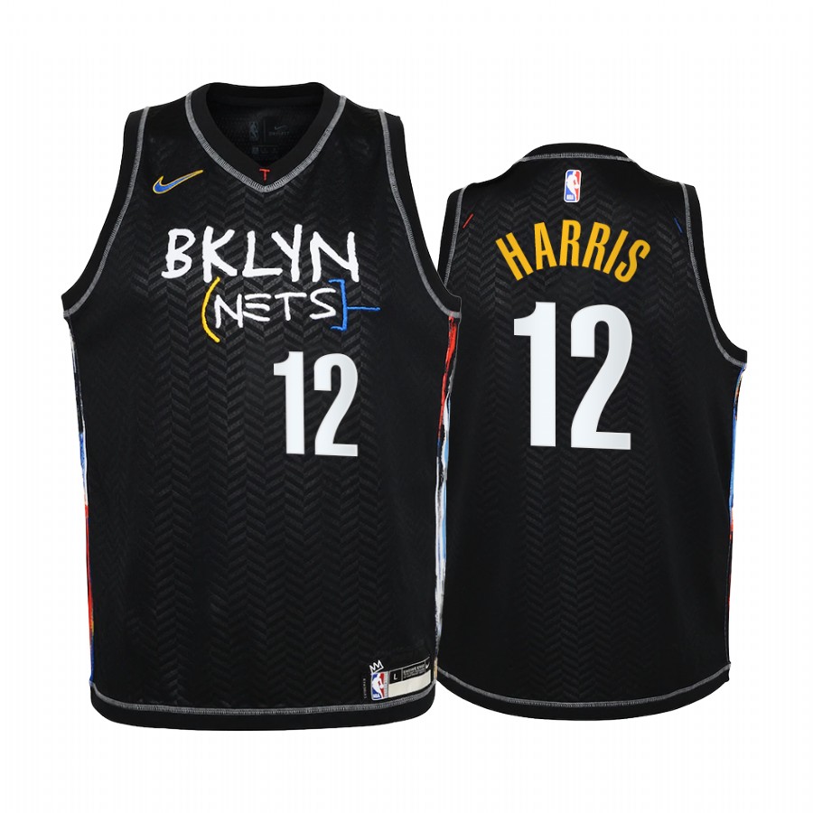 Brooklyn Nets Joe Harris 2020-21 City Black Youth Jersey - Honor Basquiat