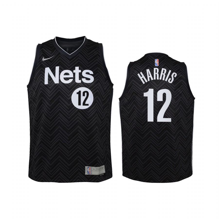 Brooklyn Nets Joe Harris 2021 Earned Edition Black Youth Jersey Swingman #12