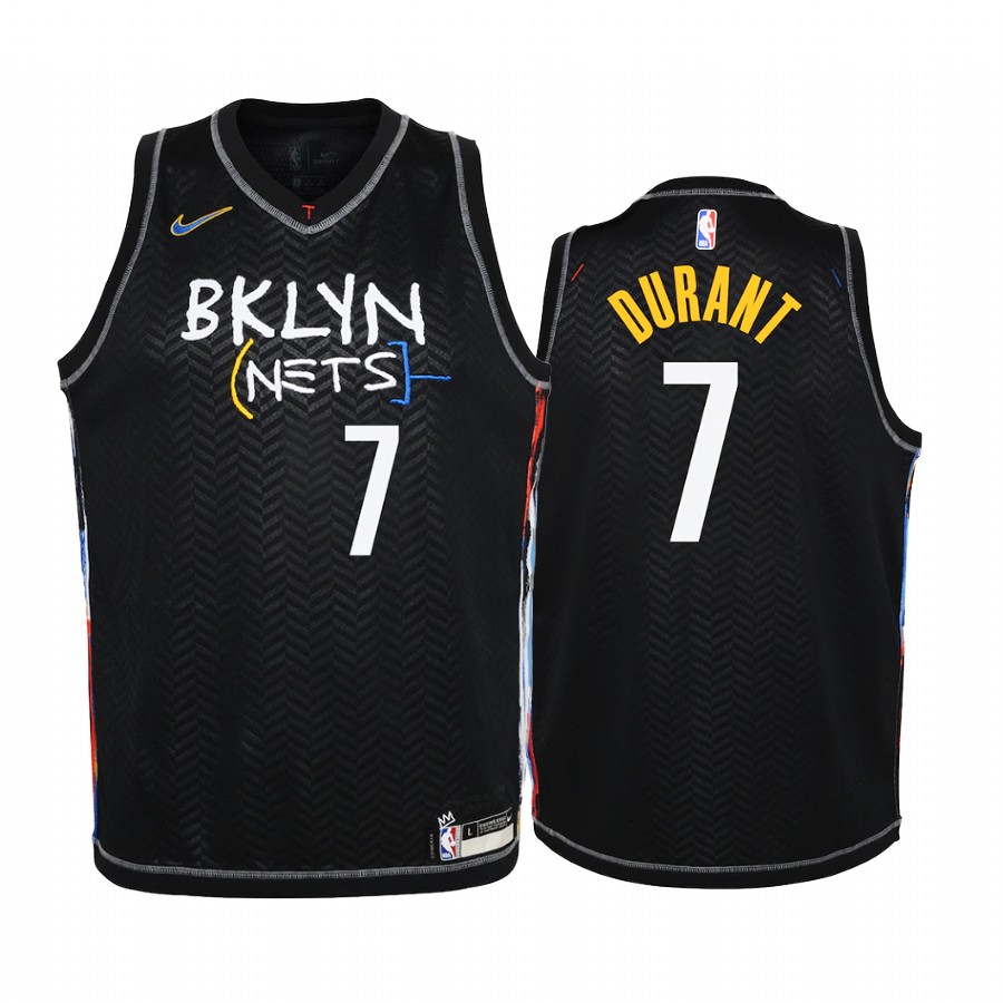Brooklyn Nets Kevin Durant 2020-21 City Edition Black Youth Jersey - New Uniform