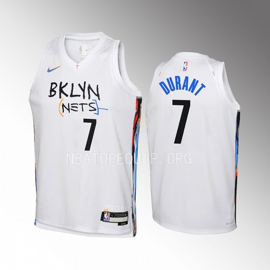 Brooklyn Nets Kevin Durant City Edition White Youth Jersey Swingman #7