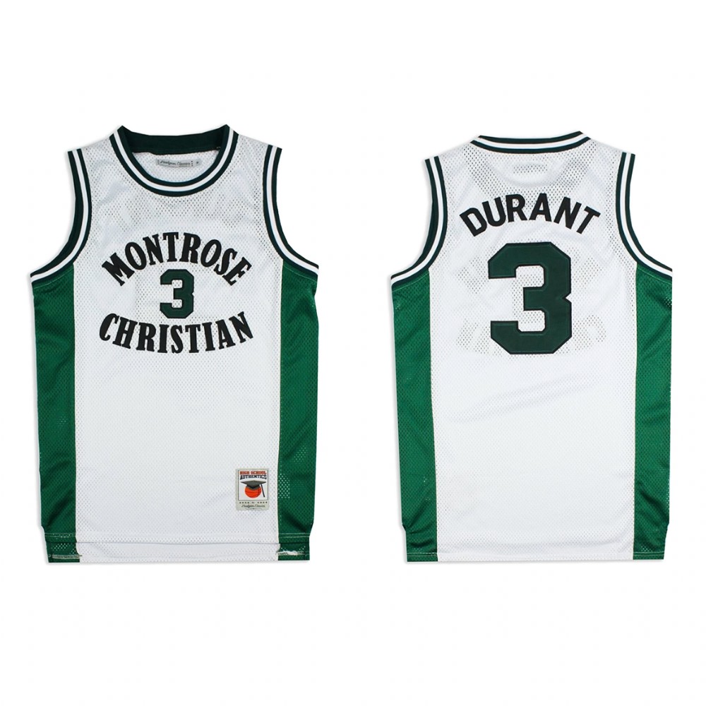 Brooklyn Nets Kevin Durant White Montrose Christian High School  Jersey