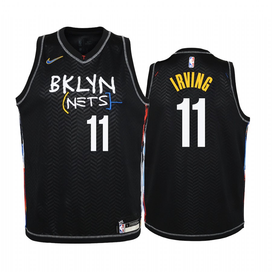 Brooklyn Nets Kyrie Irving 2020-21 City Edition Black Youth Jersey - New Uniform