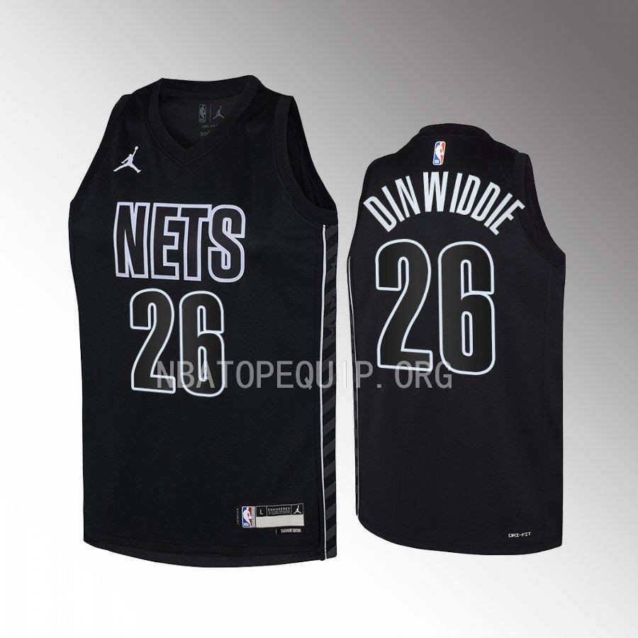Brooklyn Nets Spencer Dinwiddie Statement Edition Youth Black Jersey #26 Swingman