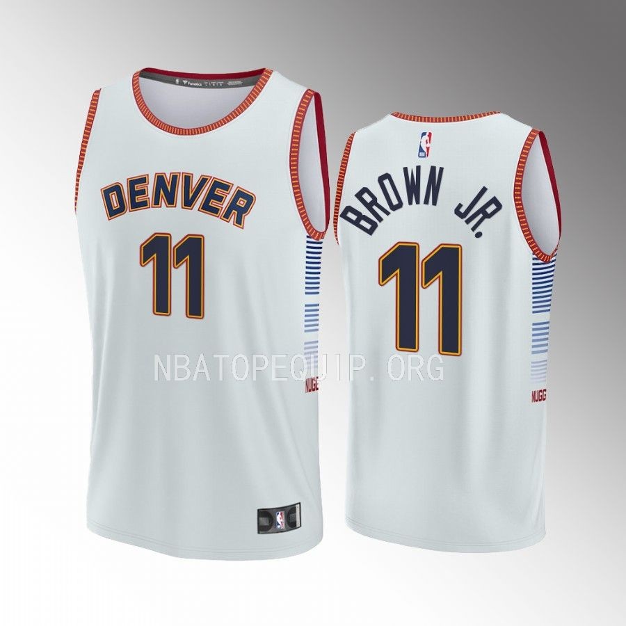 Bruce Brown Jr. Nuggets #11 Gray Jersey Fast Break Fastbreak 2022-23 City Edition