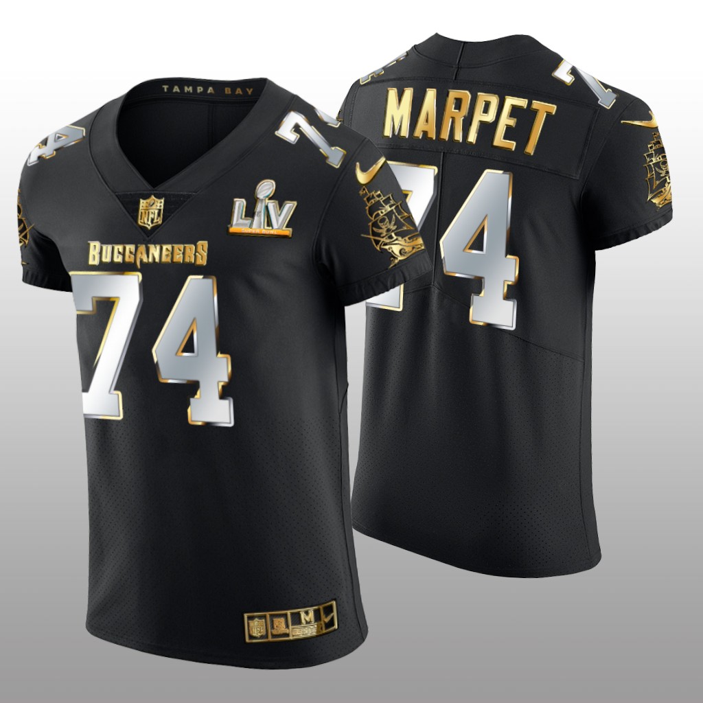 Buccaneers Ali Marpet Black Golden Elite Jersey Super Bowl LV